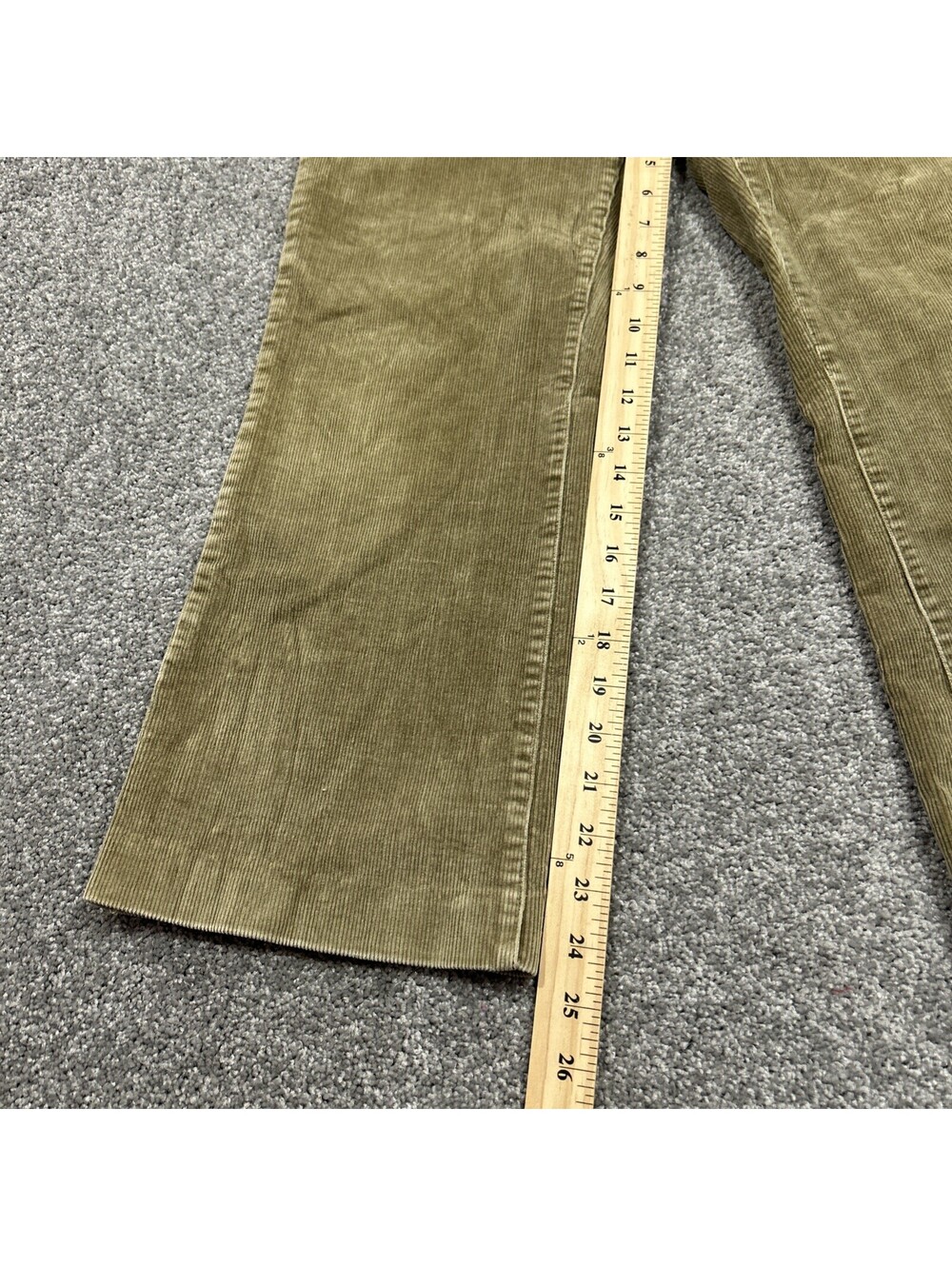 Reitmans Vintage Corduroy Pants Y2K Mid Rise Flare Green Khaki Colour - Picture 3 of 8